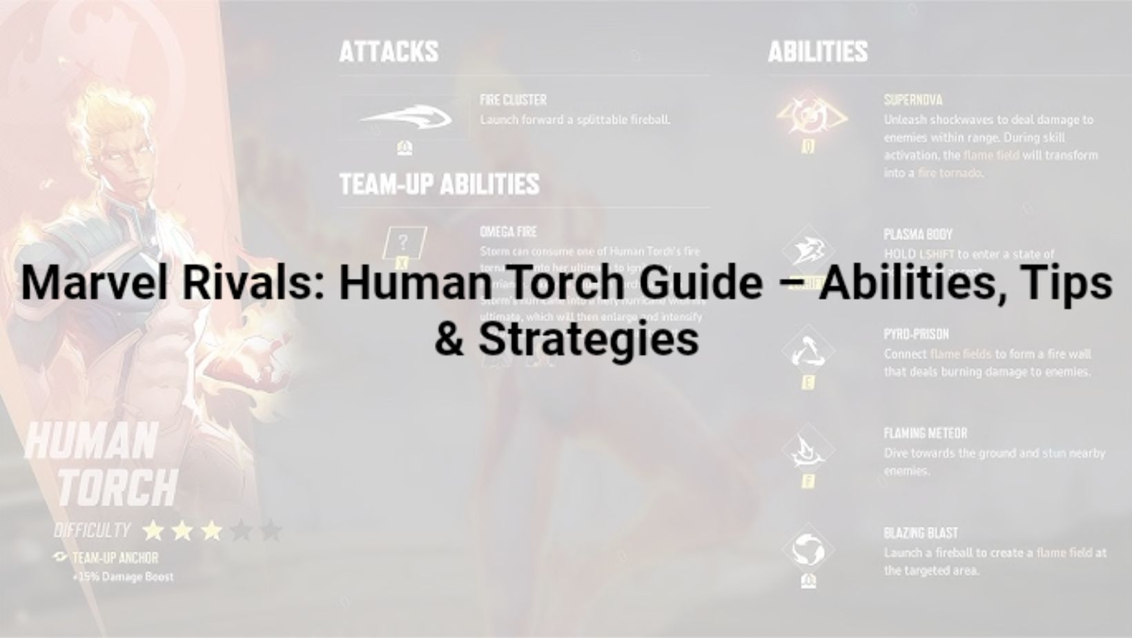 Marvel rivals human torch guide abilities tips