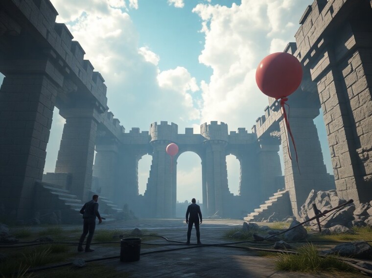 pmrld invisible balloon wars in titanium castle ruins